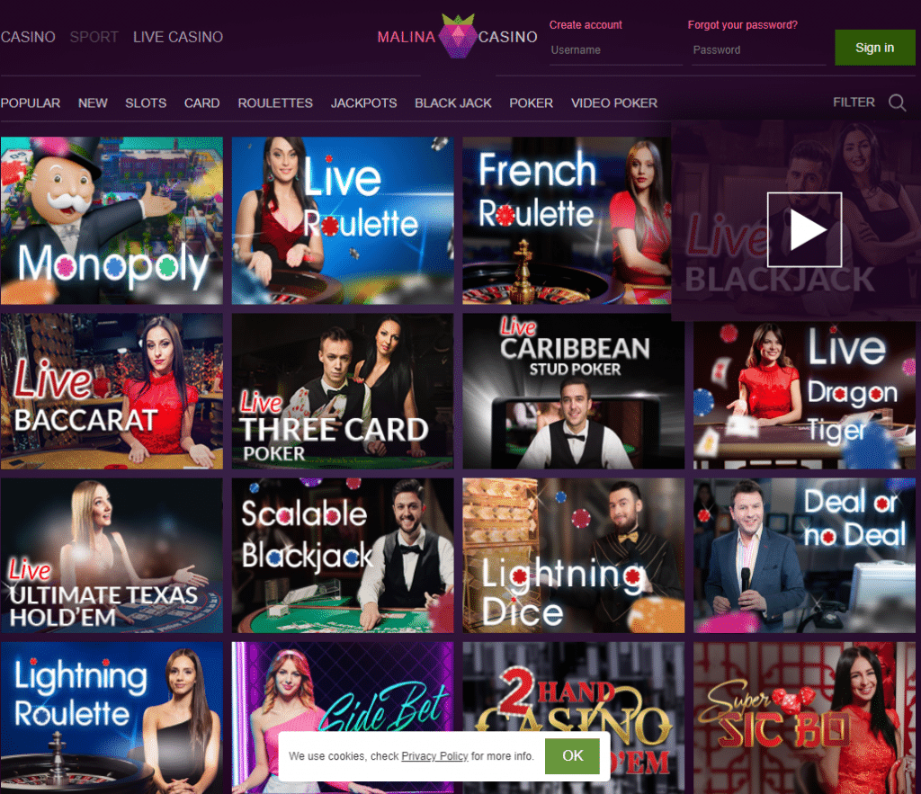 Opinia o witrynie kasyna Malina – Oceny specjalistów i graczy